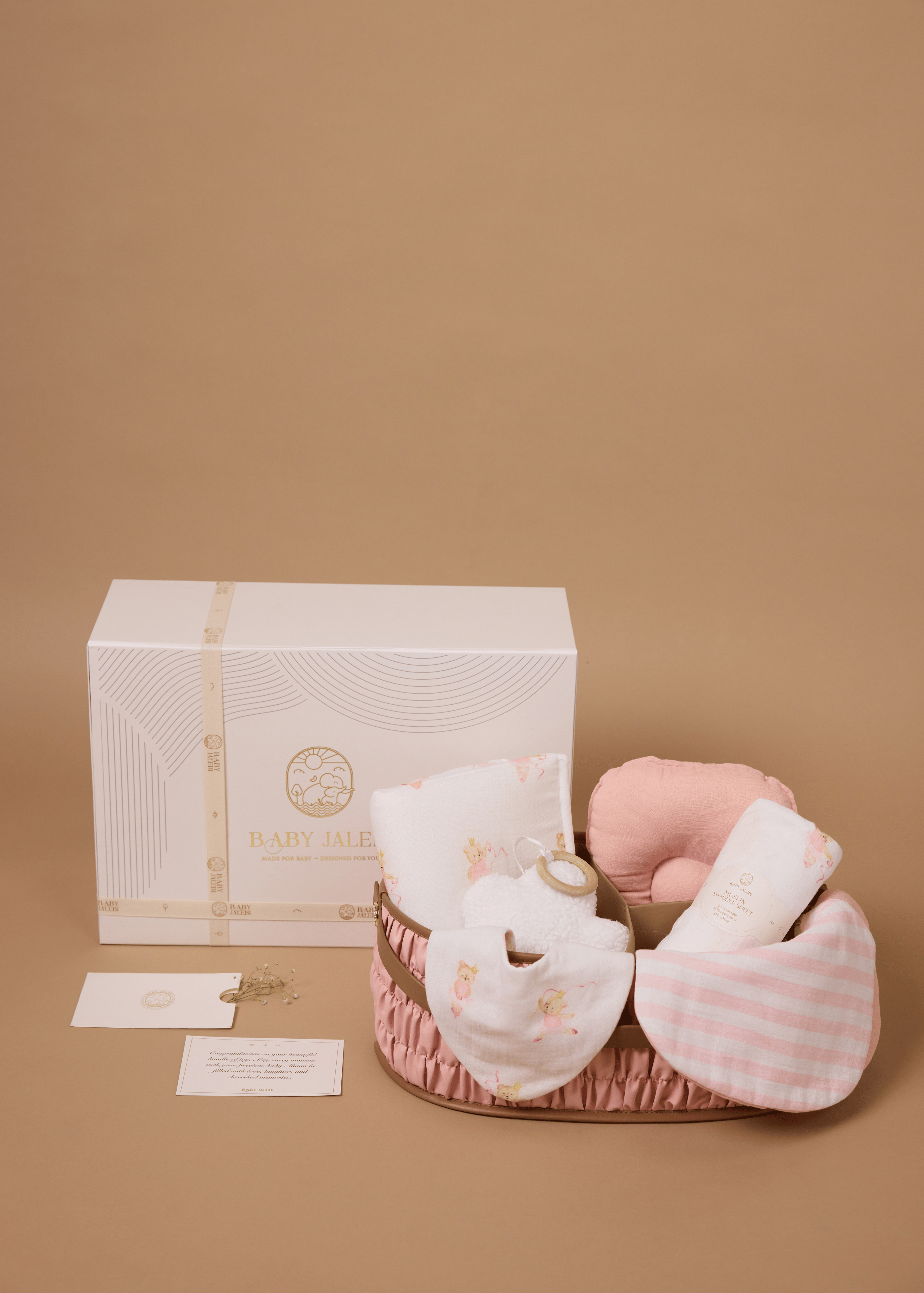 Conjunto de regalo organizador de pañales - Rosa