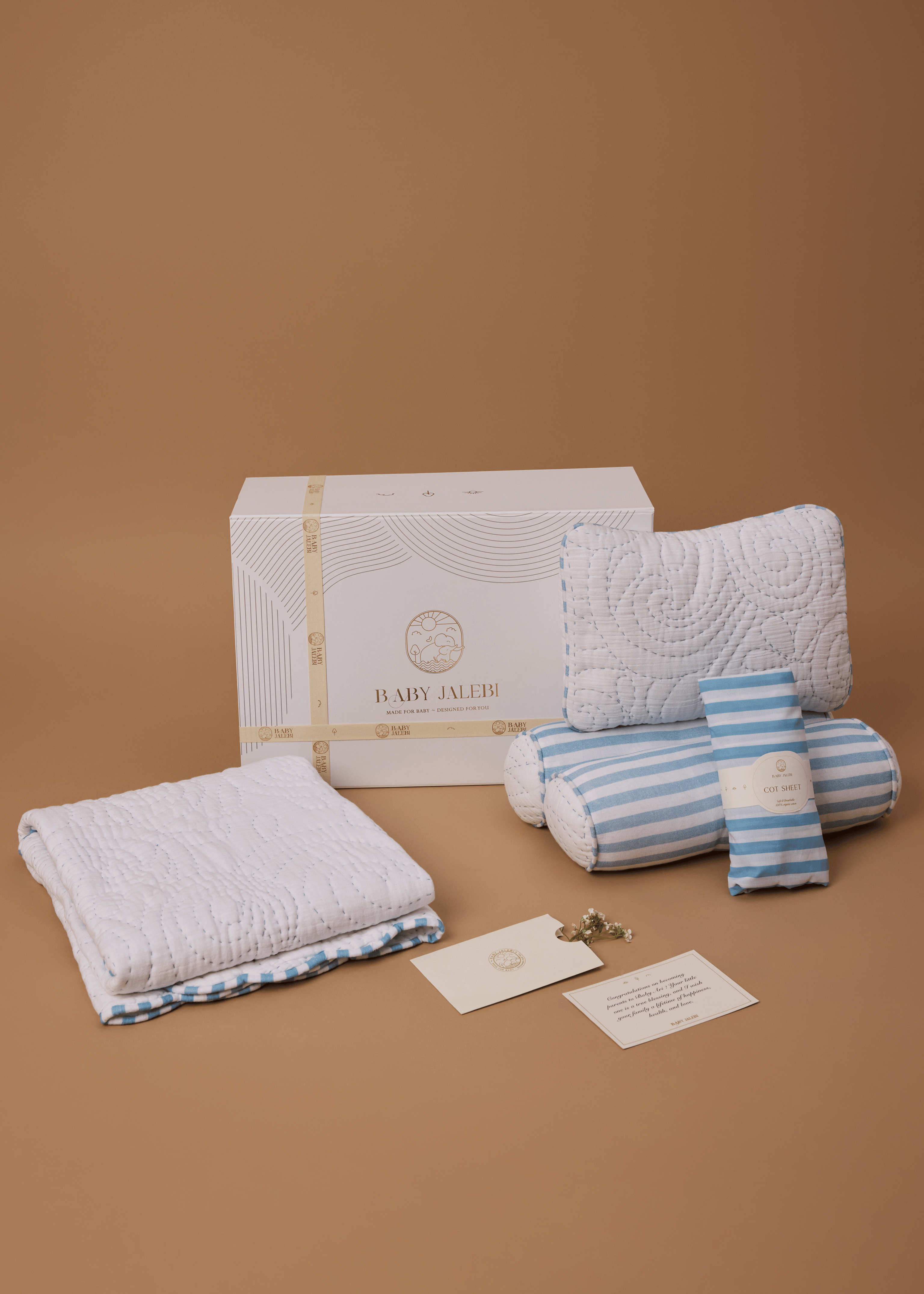 Ensemble de literie berceau bleu héritage