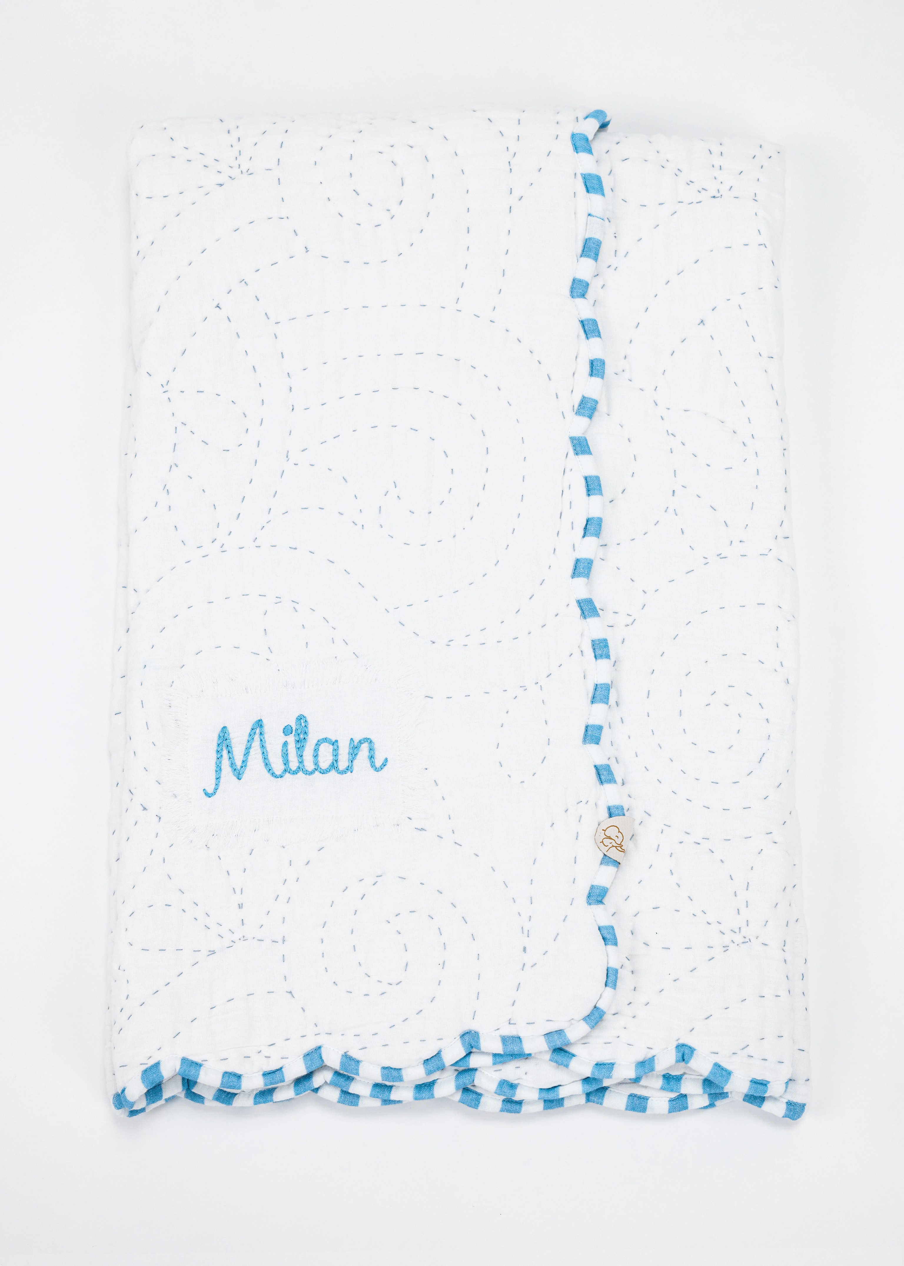 Manta para bebé azul heredada