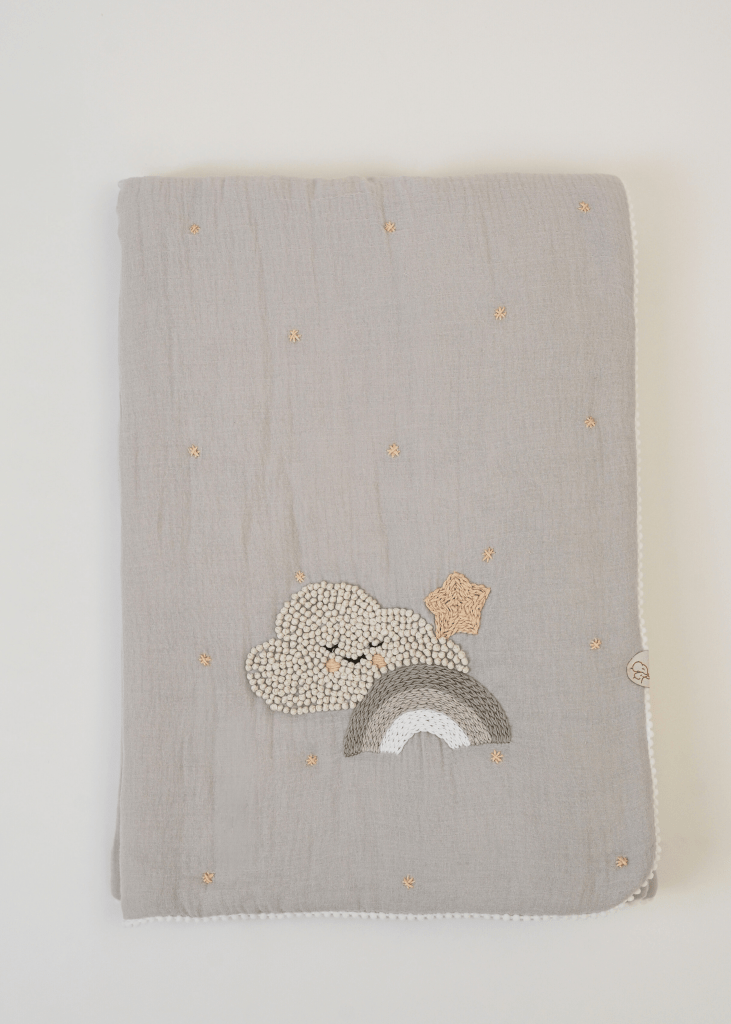 Coffret cadeau couverture et oreiller bébé Nuit étoilée