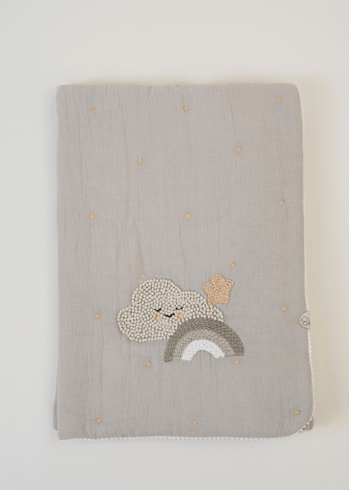 Coffret cadeau couverture et oreiller bébé Nuit étoilée