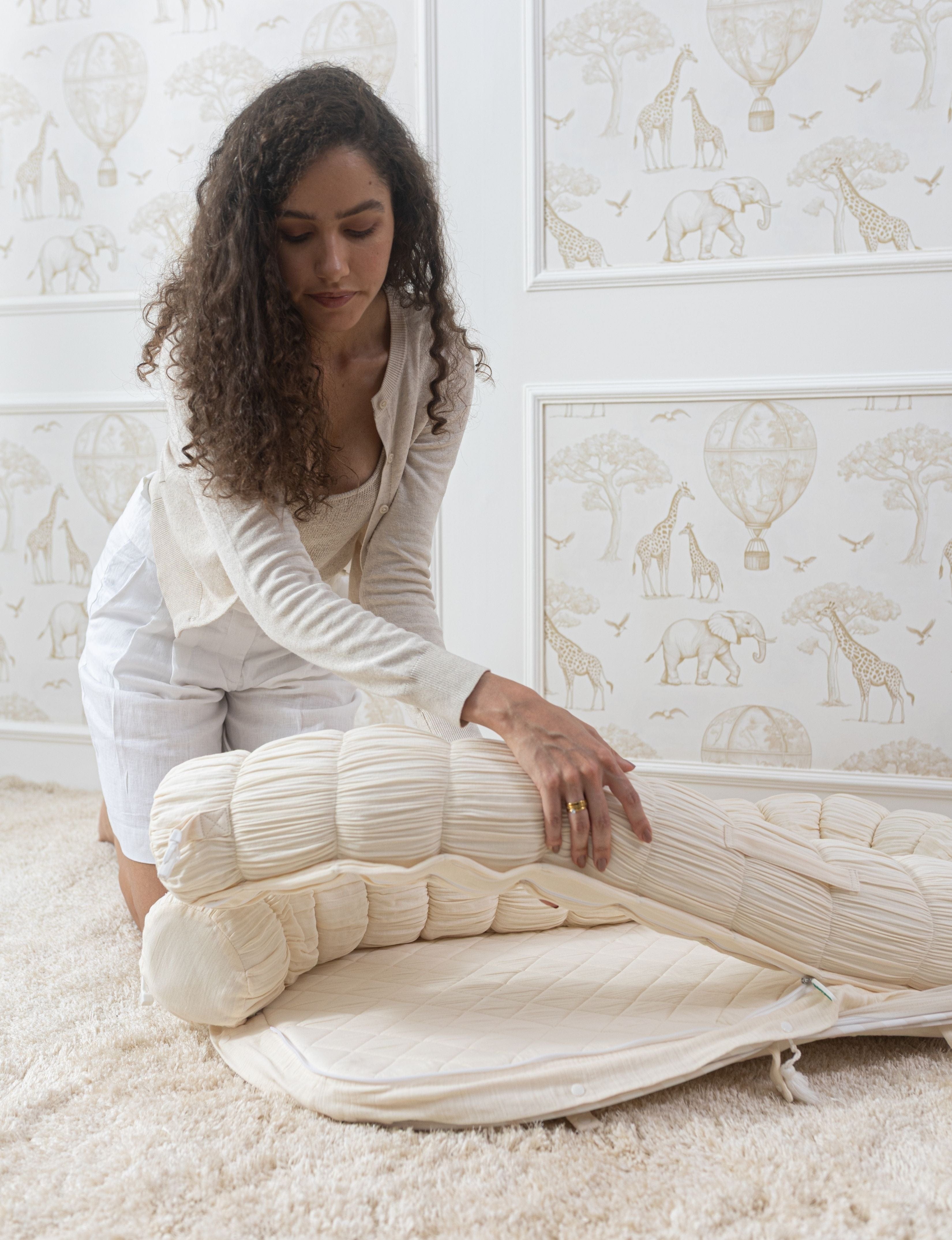 Baby Jalebi Island Play Mat with Bumper Set – ECRU - The Complete Dream Team