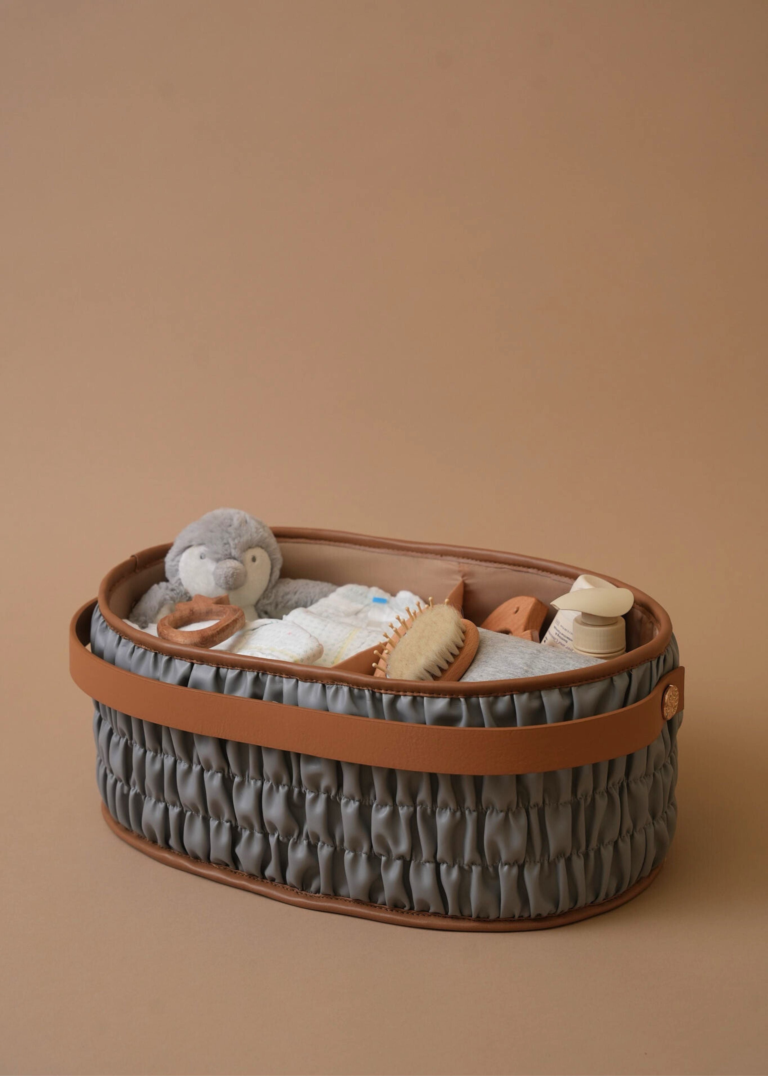 Conjunto de regalo organizador de pañales - Gris