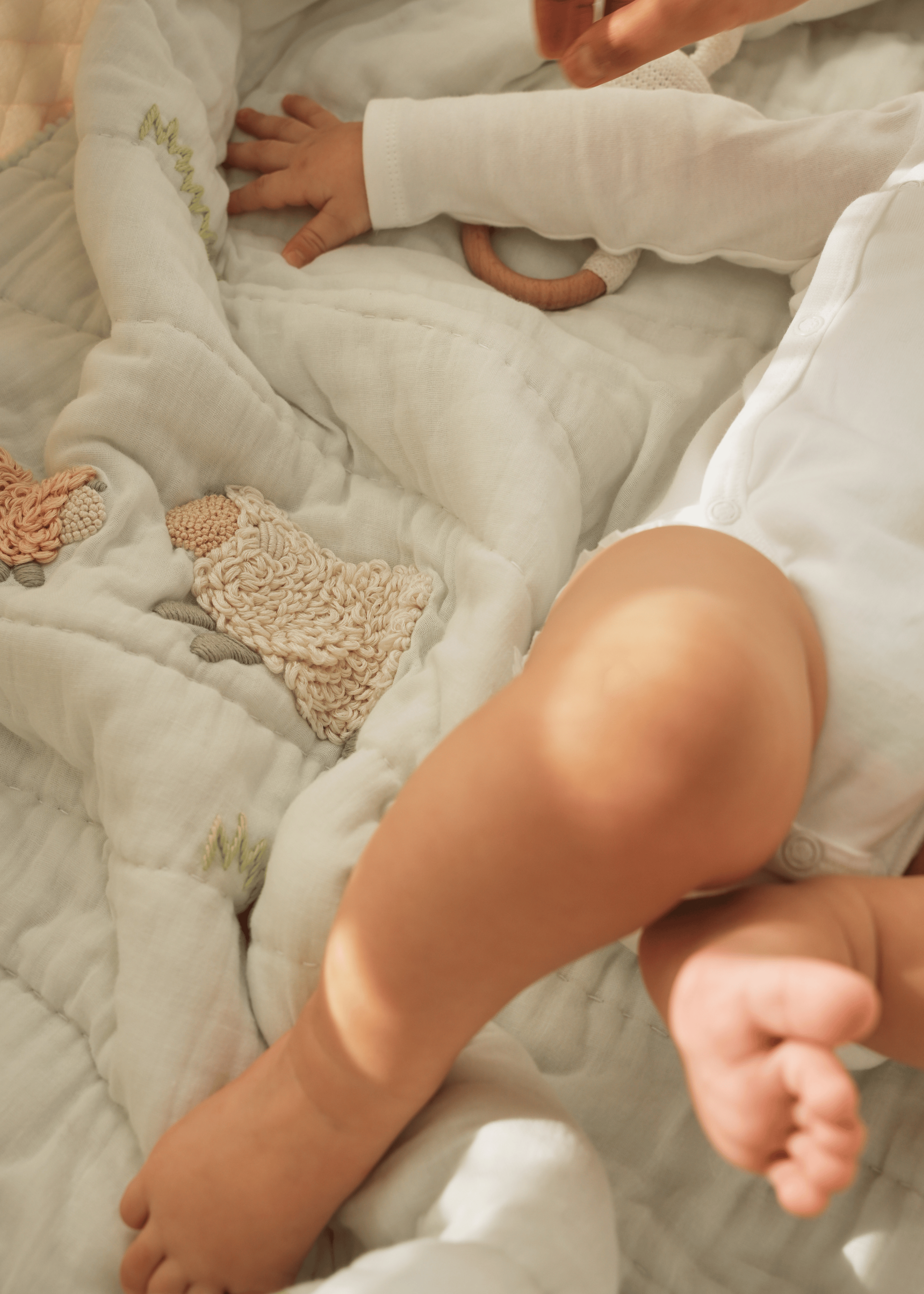 Ensemble complet de literie pour lit bébé Counting Sheep avec tour de lit