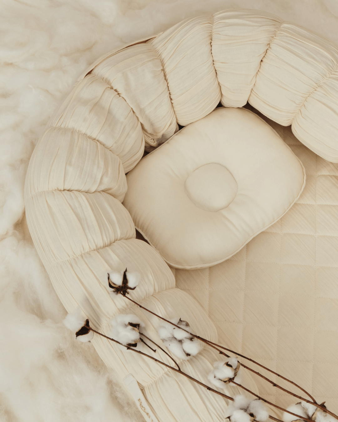 Conjunto de mantas Sleep Cloud y Luna en color crudo