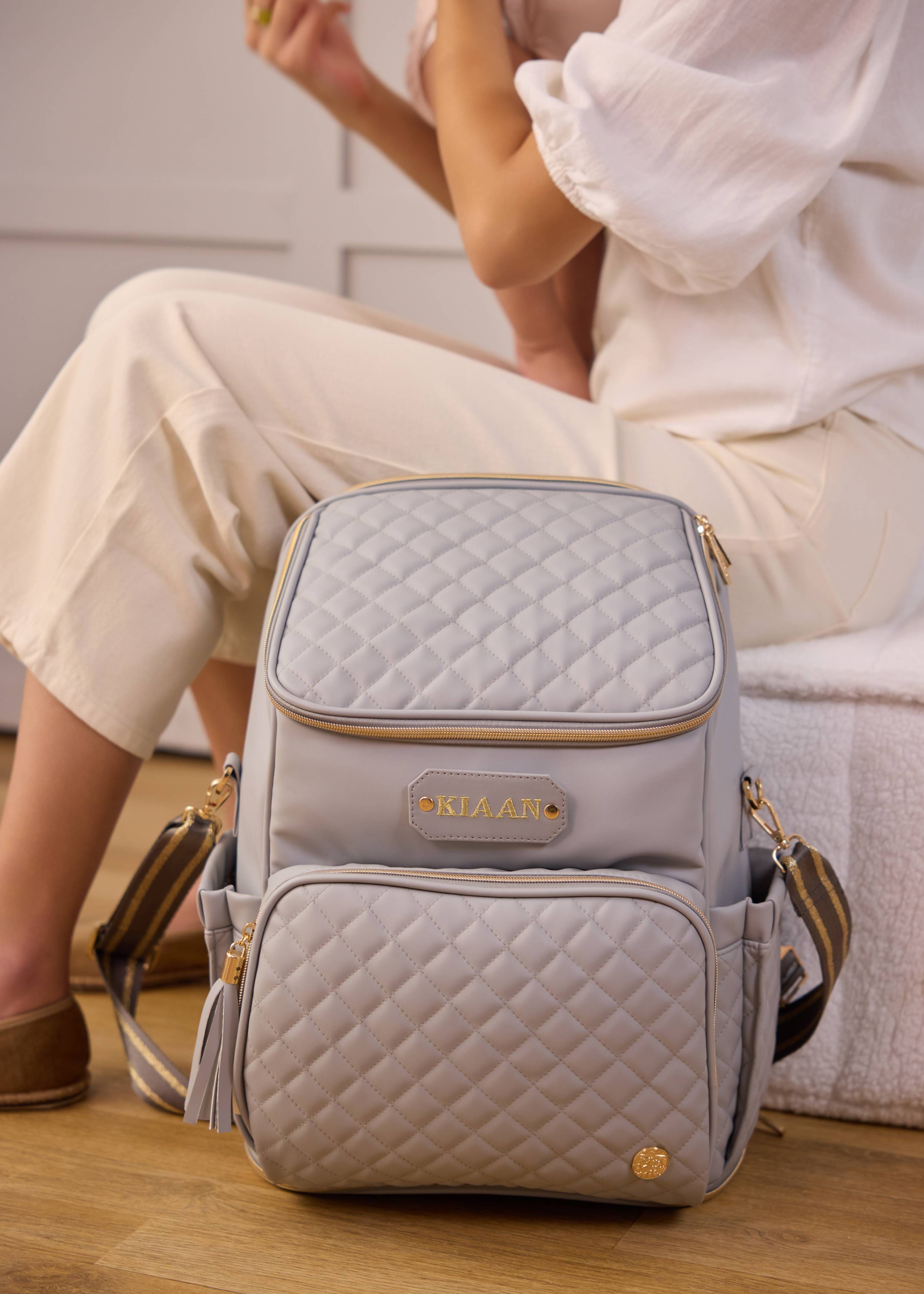 The Super Trooper Luxe Diaper Bag - Light Grey