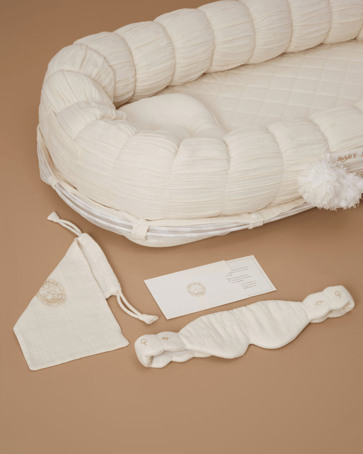 Conjunto de mantas Sleep Cloud y Luna en color crudo