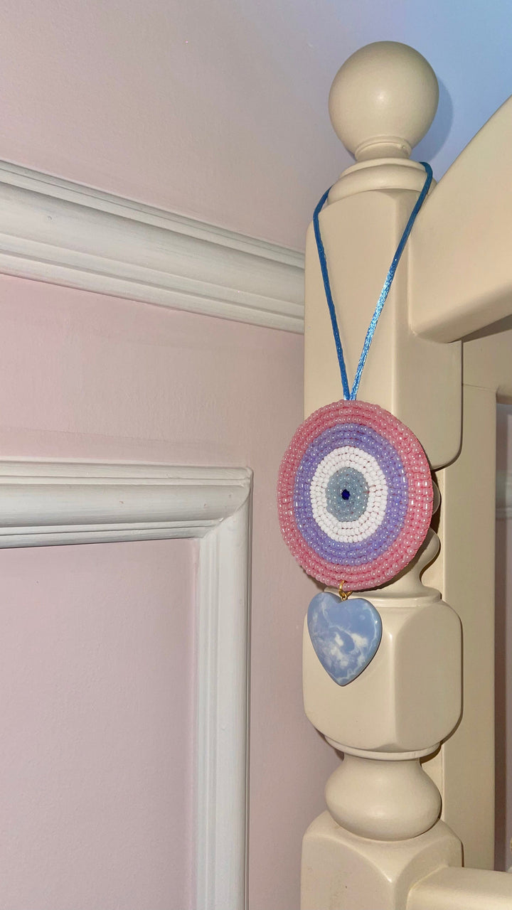 Beaded Behold Bag Charm ( Lilac x Sky)