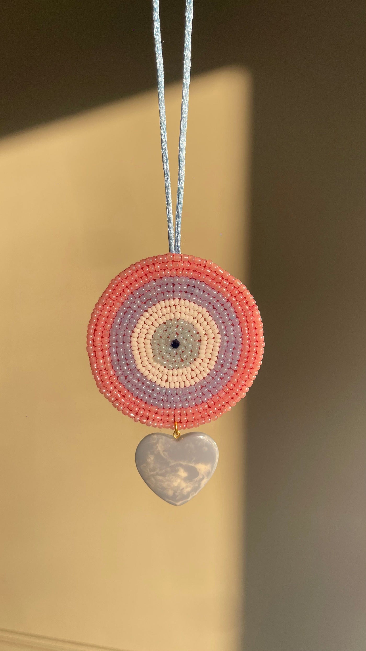 Beaded Behold Bag Charm ( Lilac x Sky)