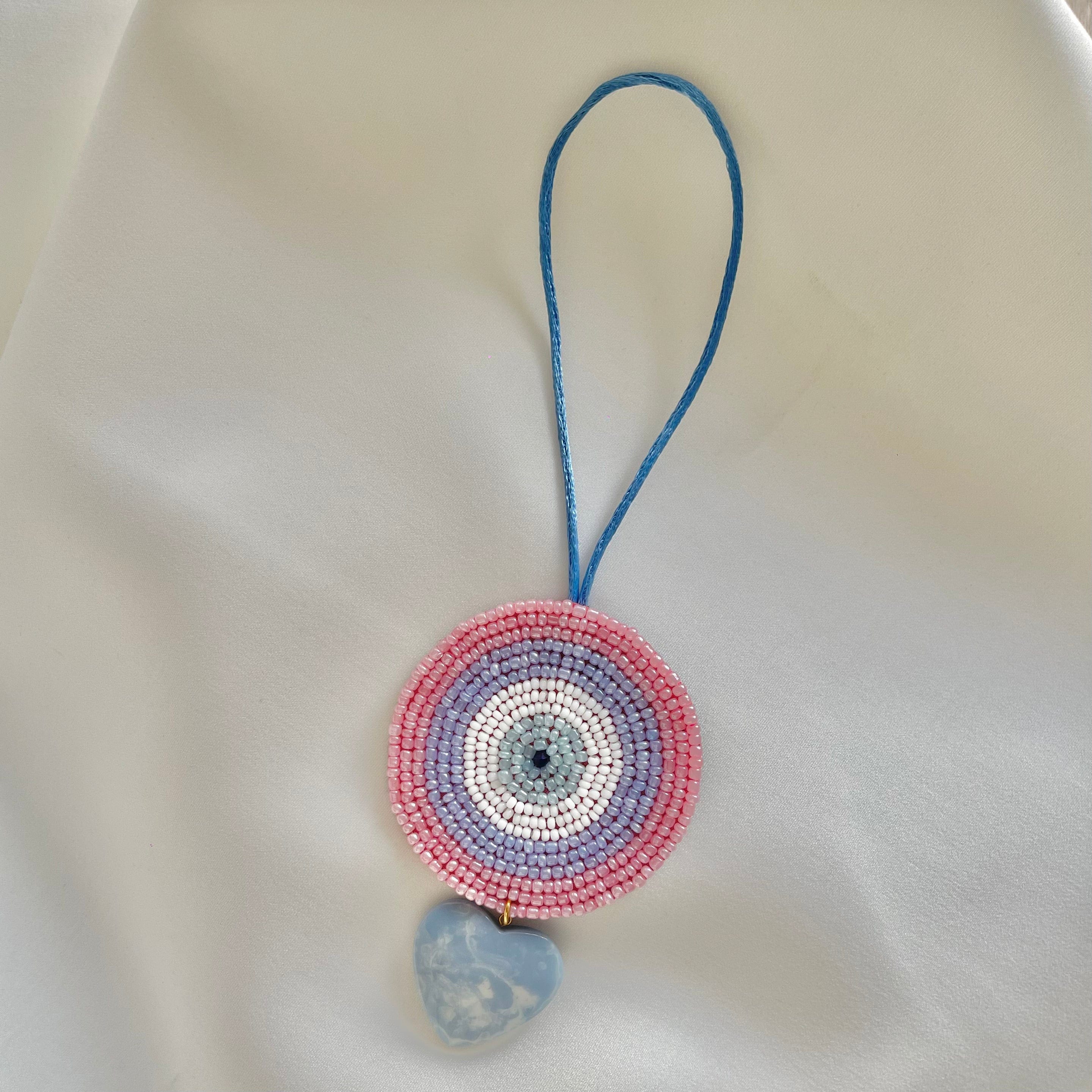 Beaded Behold Bag Charm ( Lilac x Sky)