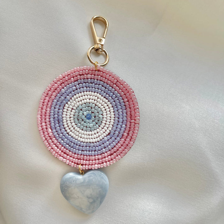 Beaded Behold Bag Charm ( Lilac x Sky)