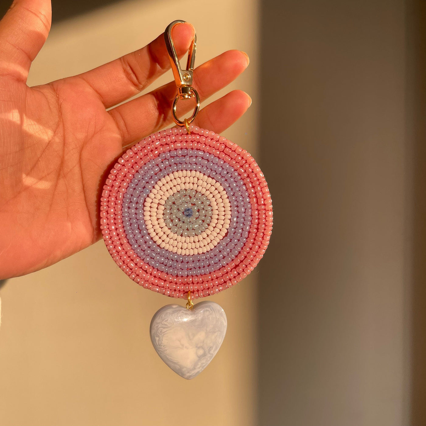 Beaded Behold Bag Charm ( Lilac x Sky)