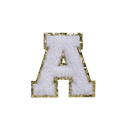 WHITE FUZZY ALPHABETS A