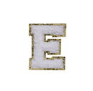 WHITE FUZZY ALPHABETS E