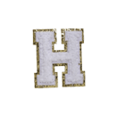 WHITE FUZZY ALPHABETS H