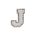WHITE FUZZY ALPHABETS J
