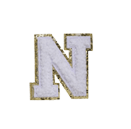 WHITE FUZZY ALPHABETS N