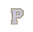 WHITE FUZZY ALPHABETS P
