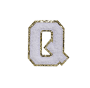WHITE FUZZY ALPHABETS Q