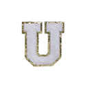WHITE FUZZY ALPHABETS U