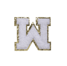 WHITE FUZZY ALPHABETS W