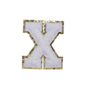 WHITE FUZZY ALPHABETS X