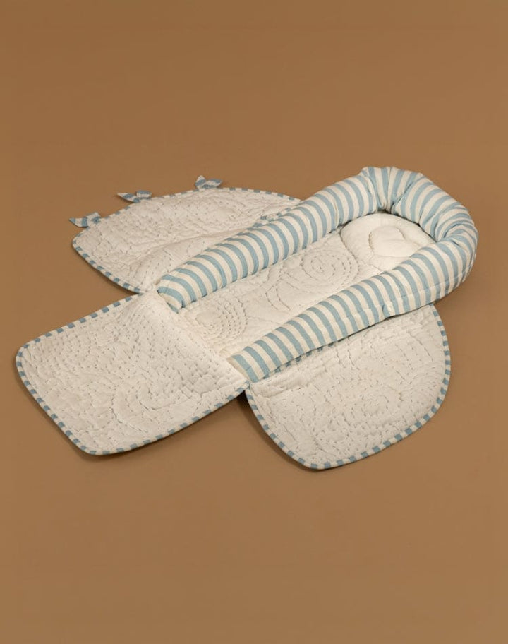 Baby Jalebi Crescent Sleeping Bag Cocoon Newborn Wrap - Blue