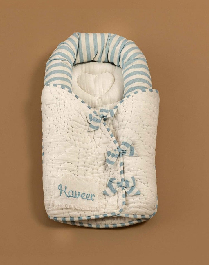 Baby Jalebi Crescent Sleeping Bag Cocoon Newborn Wrap - Blue