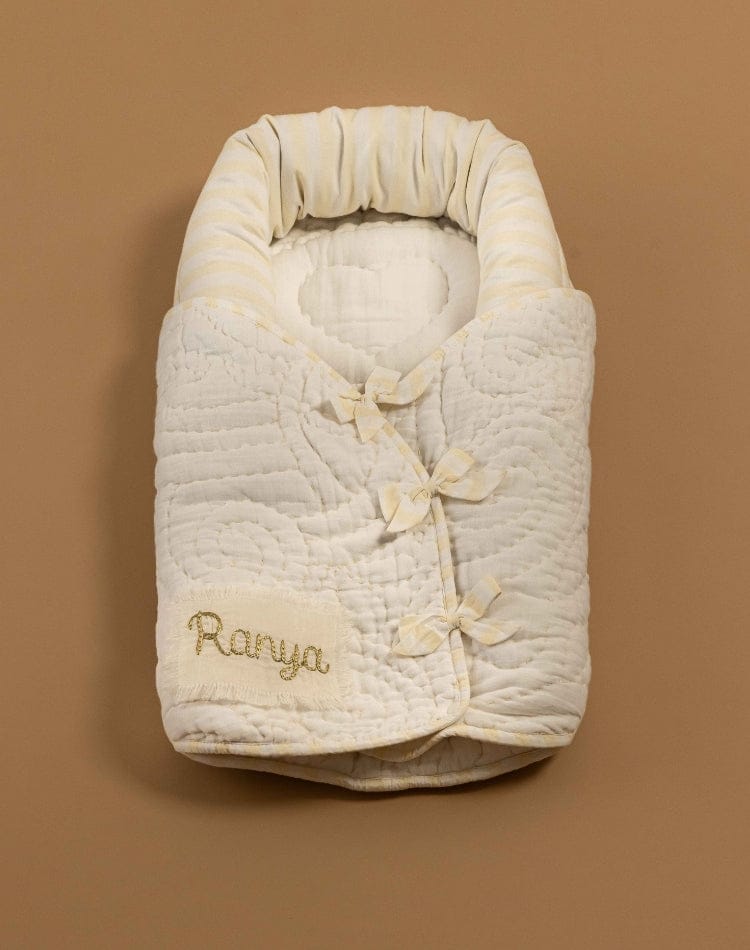 Baby Jalebi  Cocoon Newborn Wrap - Ecru