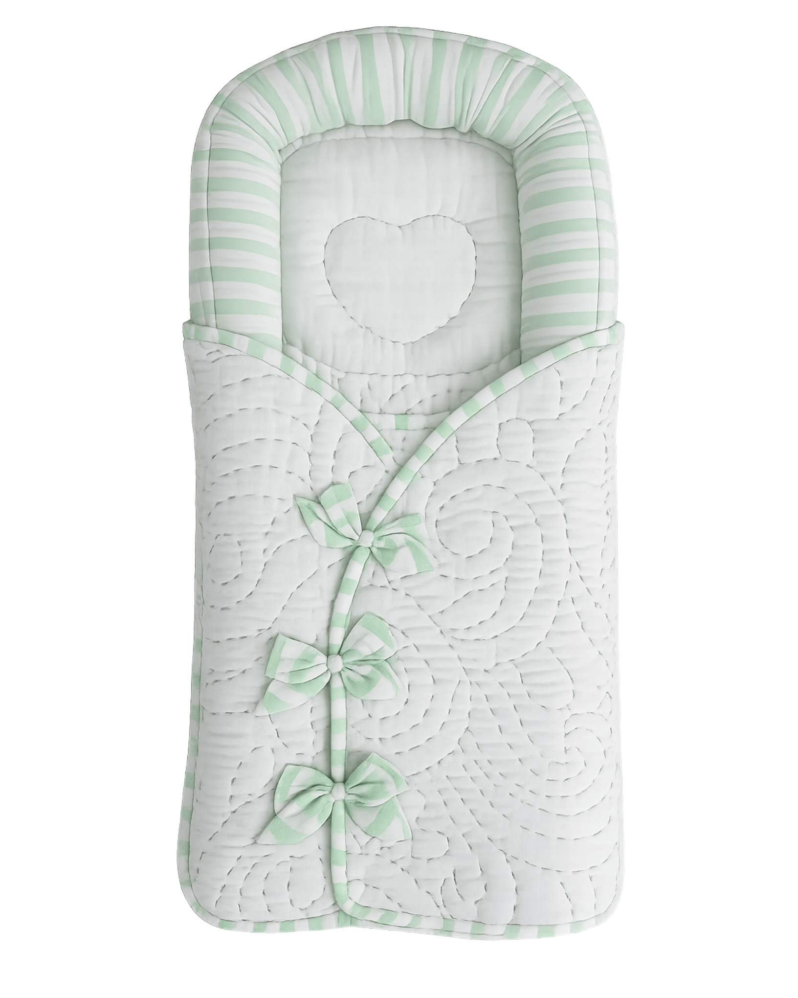 Baby Jalebi Crescent Sleeping Bag Cocoon Newborn Wrap -Mint
