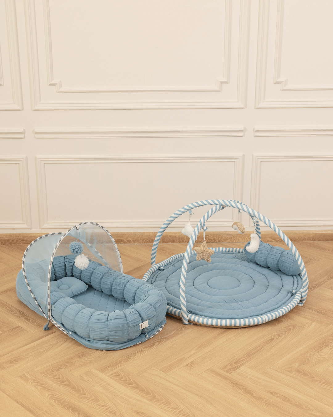Baby Jalebi Island Play Mat & Cloud Set – Blue