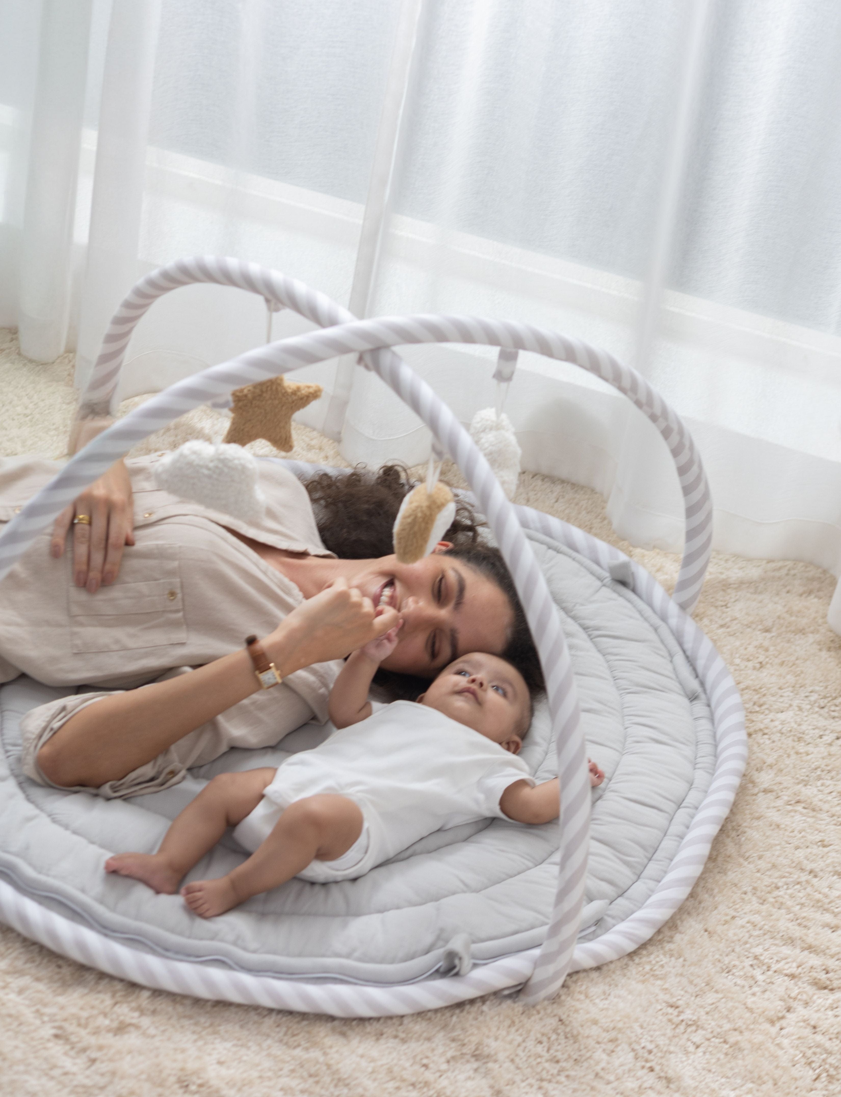 Baby Jalebi Island Play Mat & Cloud Set – Grey