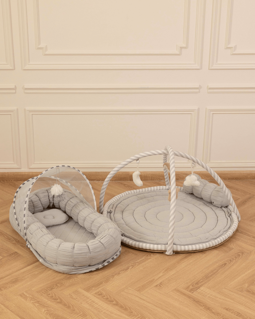 Baby Jalebi Island Play Mat & Cloud Set – Grey