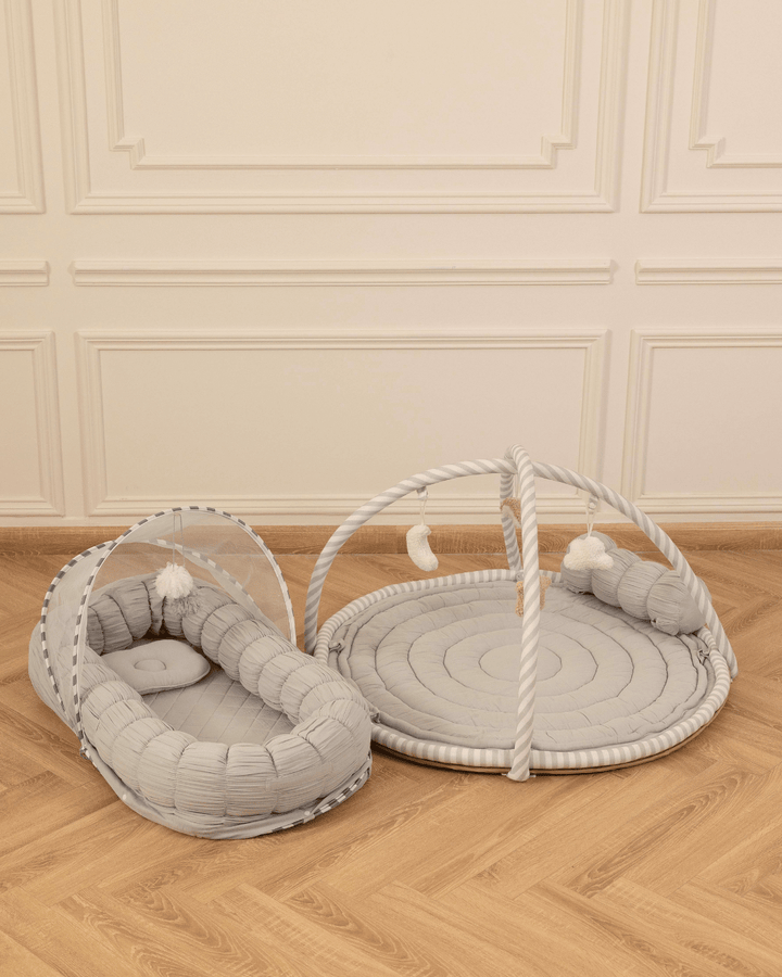 Baby Jalebi Island Play Mat & Cloud Set – Grey