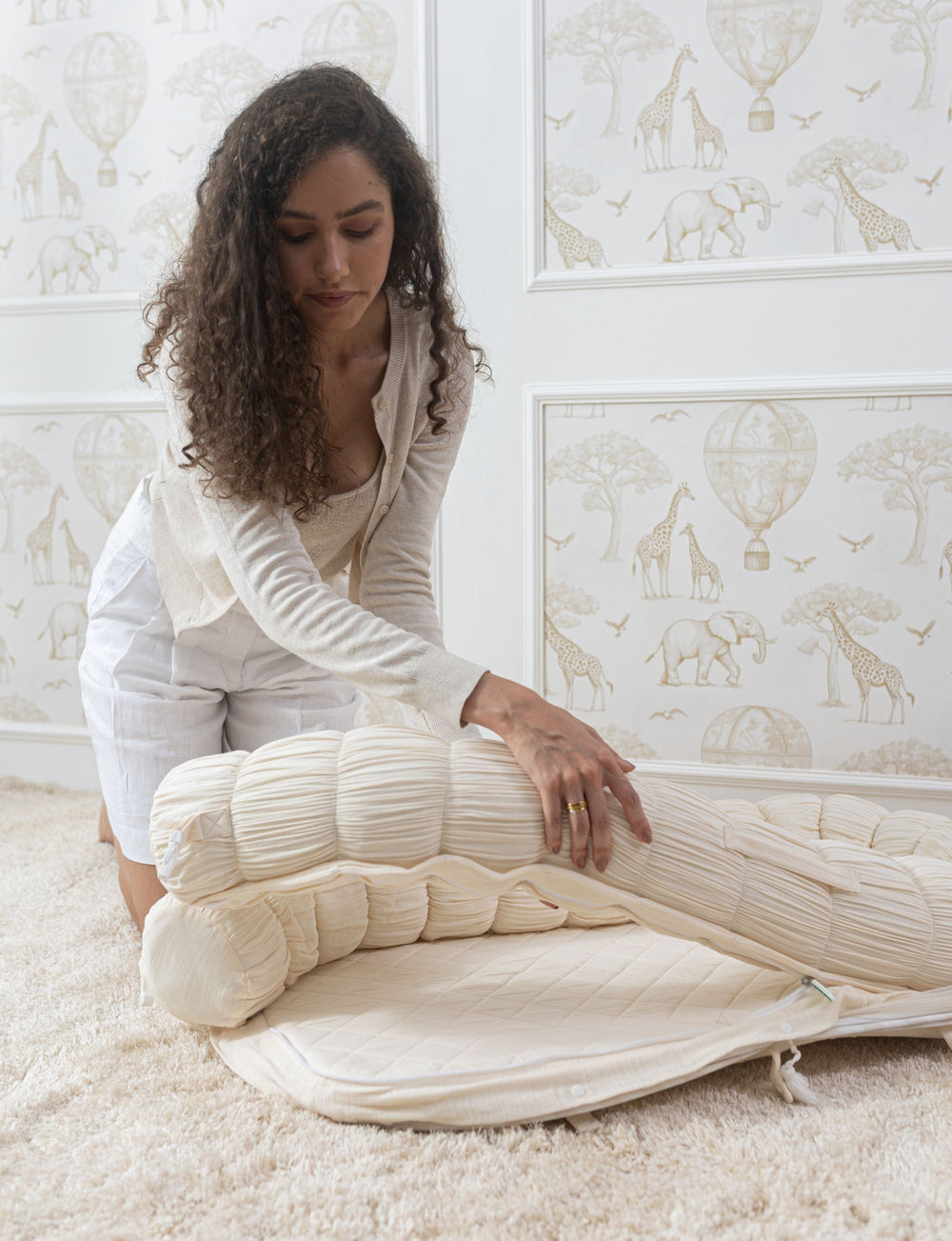 Baby Jalebi Island Play Mat with Bumper Set – ECRU - The Complete Dream Team