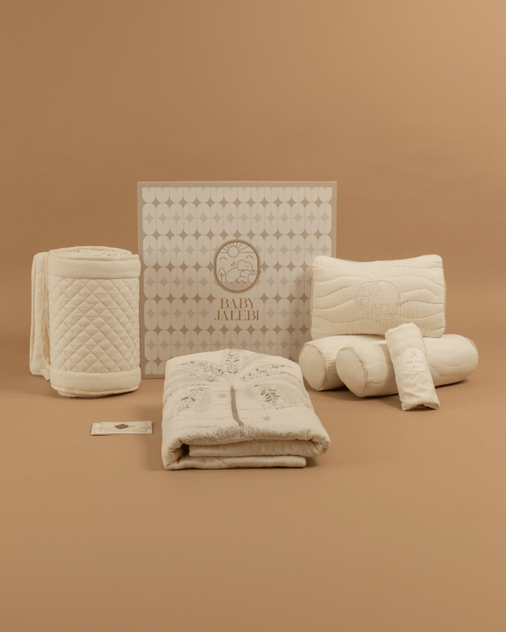 Baby Jalebi Saha Palm Complete Cot bedding Set with Bumper