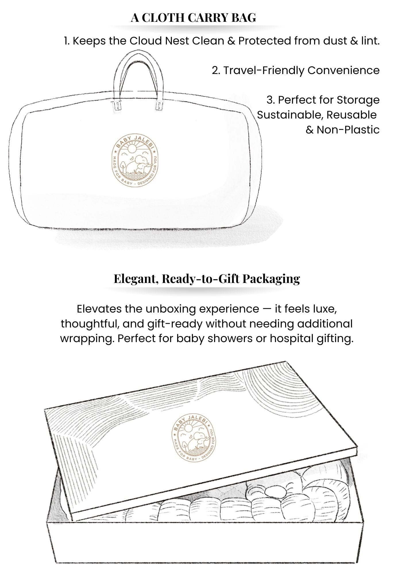 عش سحابة النوم - أبيض