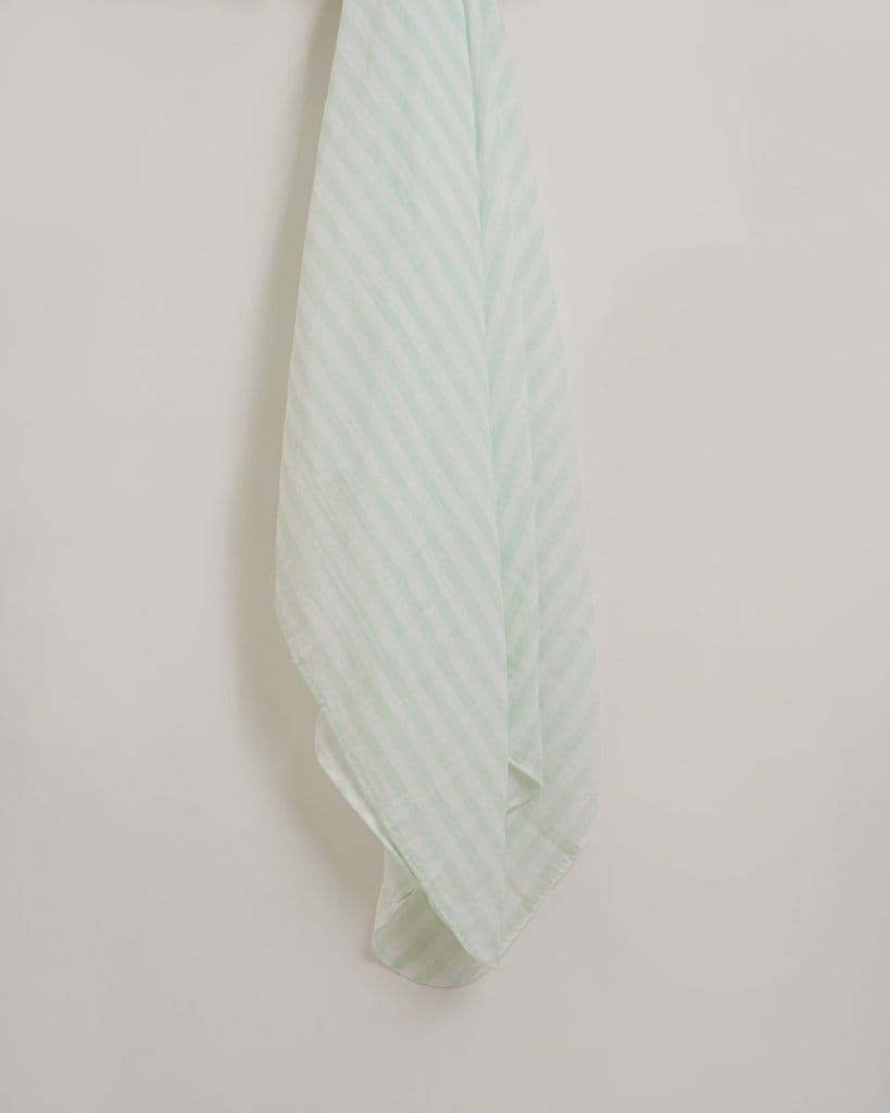 Aqua stripes Organic Muslin Swaddle - Baby Jalebi