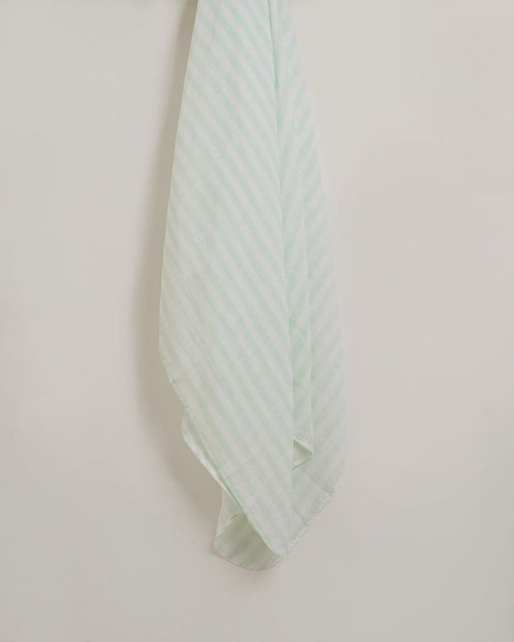 Aqua stripes Organic Muslin Swaddle - Baby Jalebi