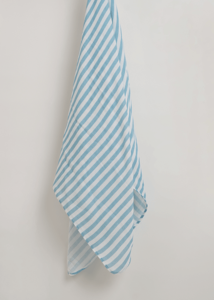 Blue Stripes Organic Muslin Swaddle - Baby Jalebi