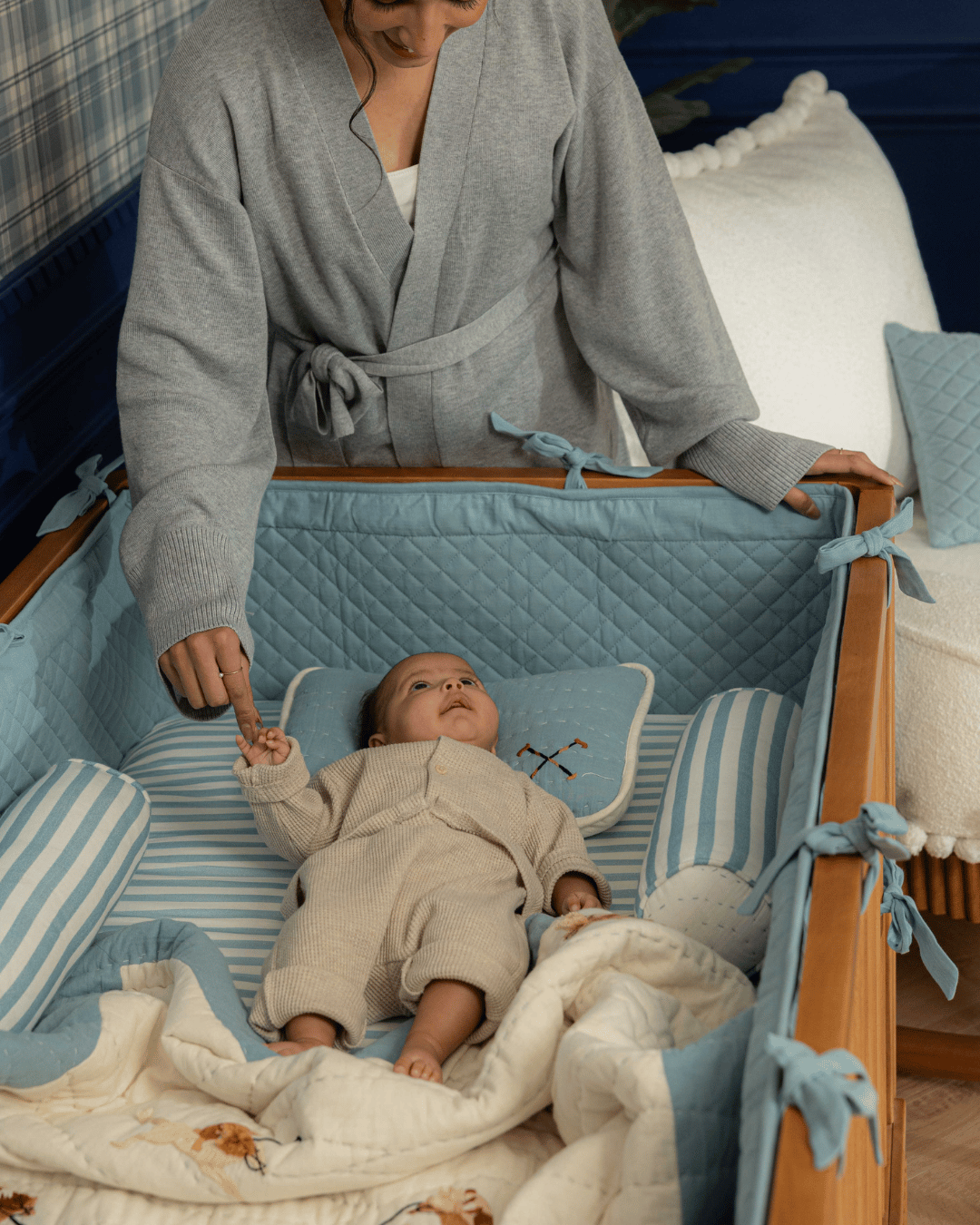 Baby Jalebi The Jaipur Polo Complete Cot Bedding Set with Bumper