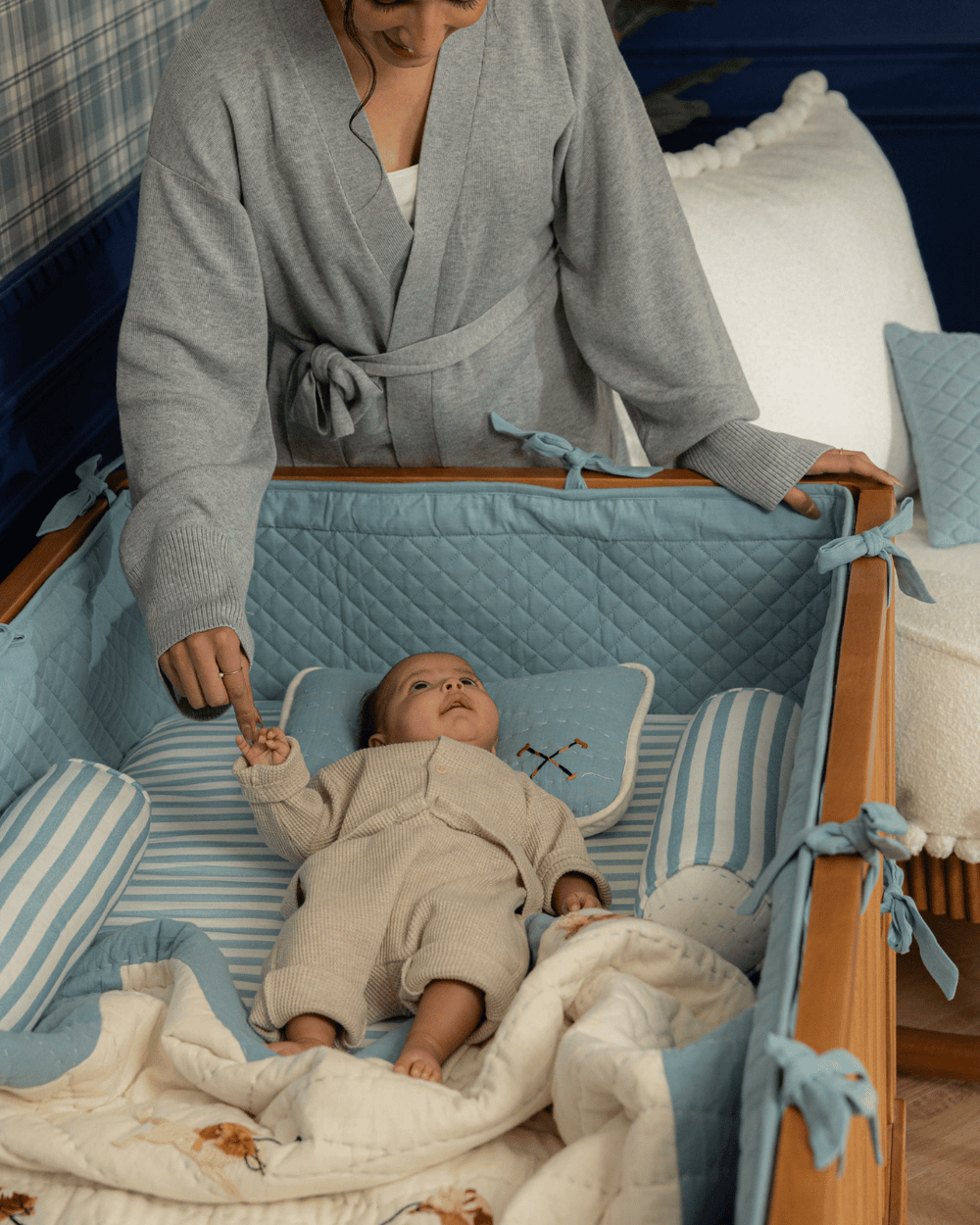 Baby Jalebi The Jaipur Polo Complete Cot Bedding Set with Bumper