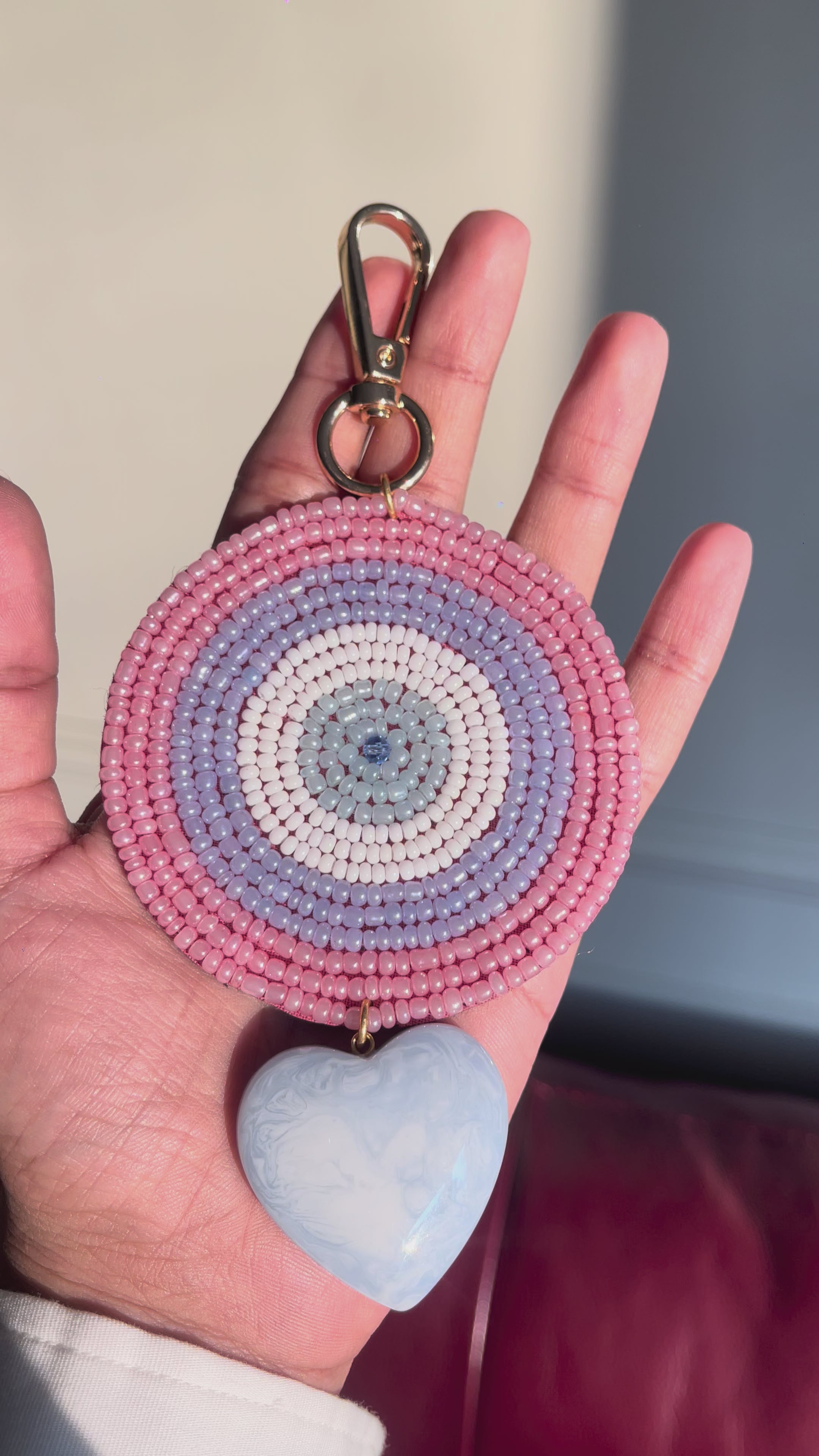 Beaded Behold Bag Charm ( Lilac x Sky)