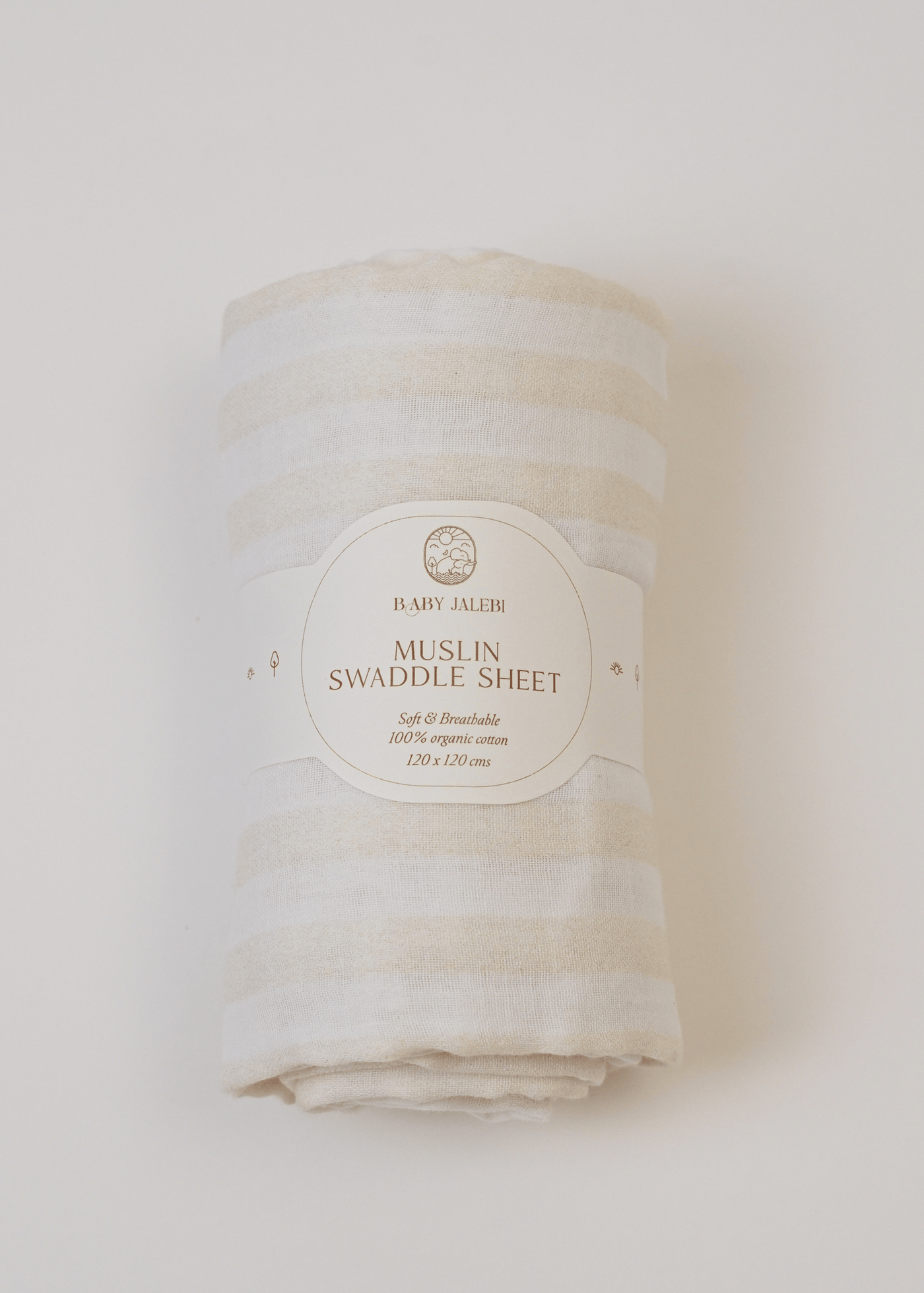 Beige stripes Organic Muslin Swaddle