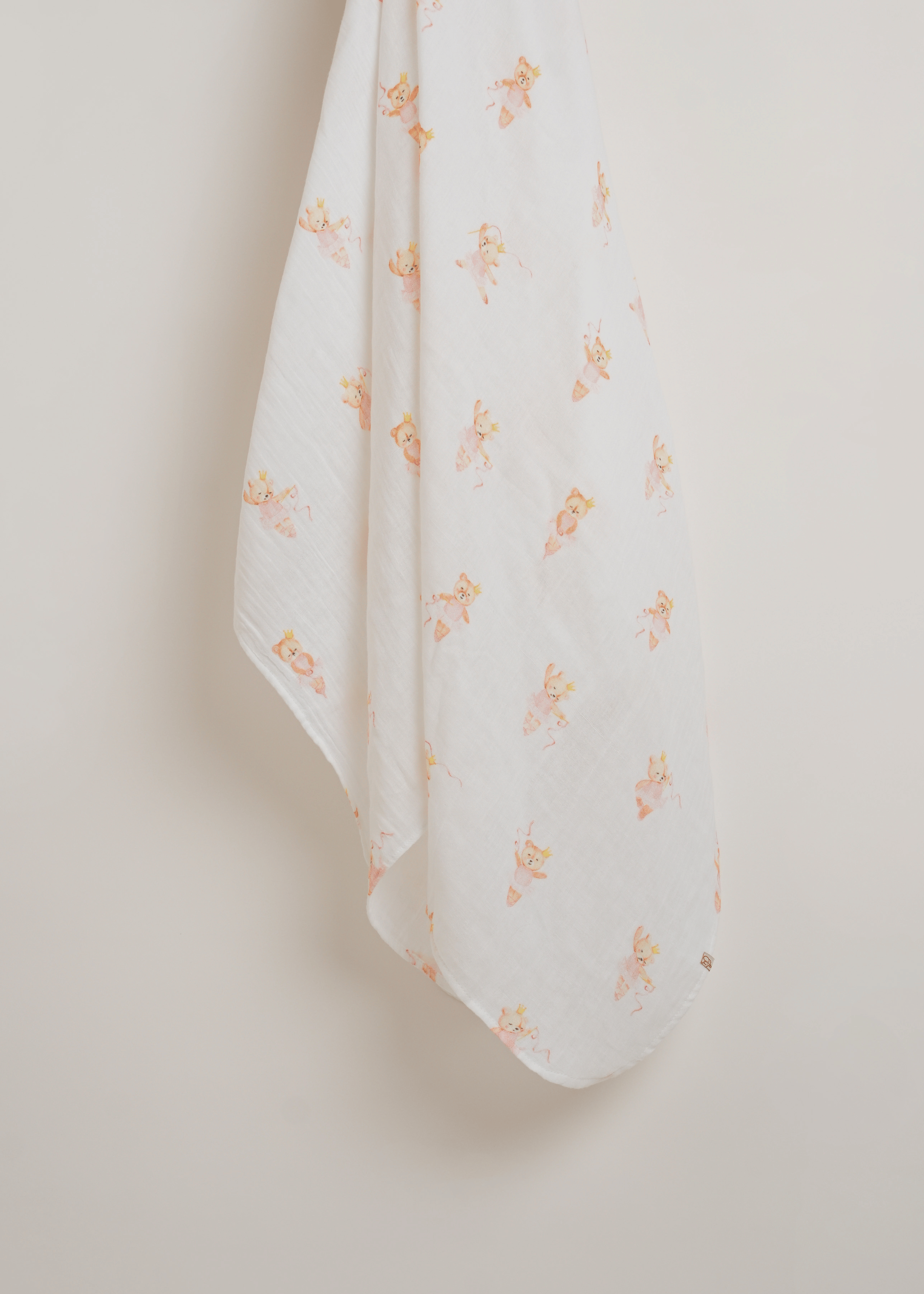 Prima Ballerina bear muslin swaddle