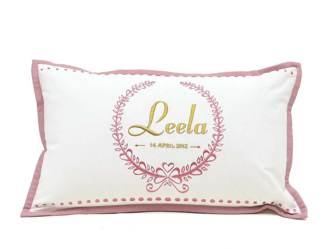The Christen Cushion - Pink *NEW* - Embroidered decorative cushion - Baby Jalebi