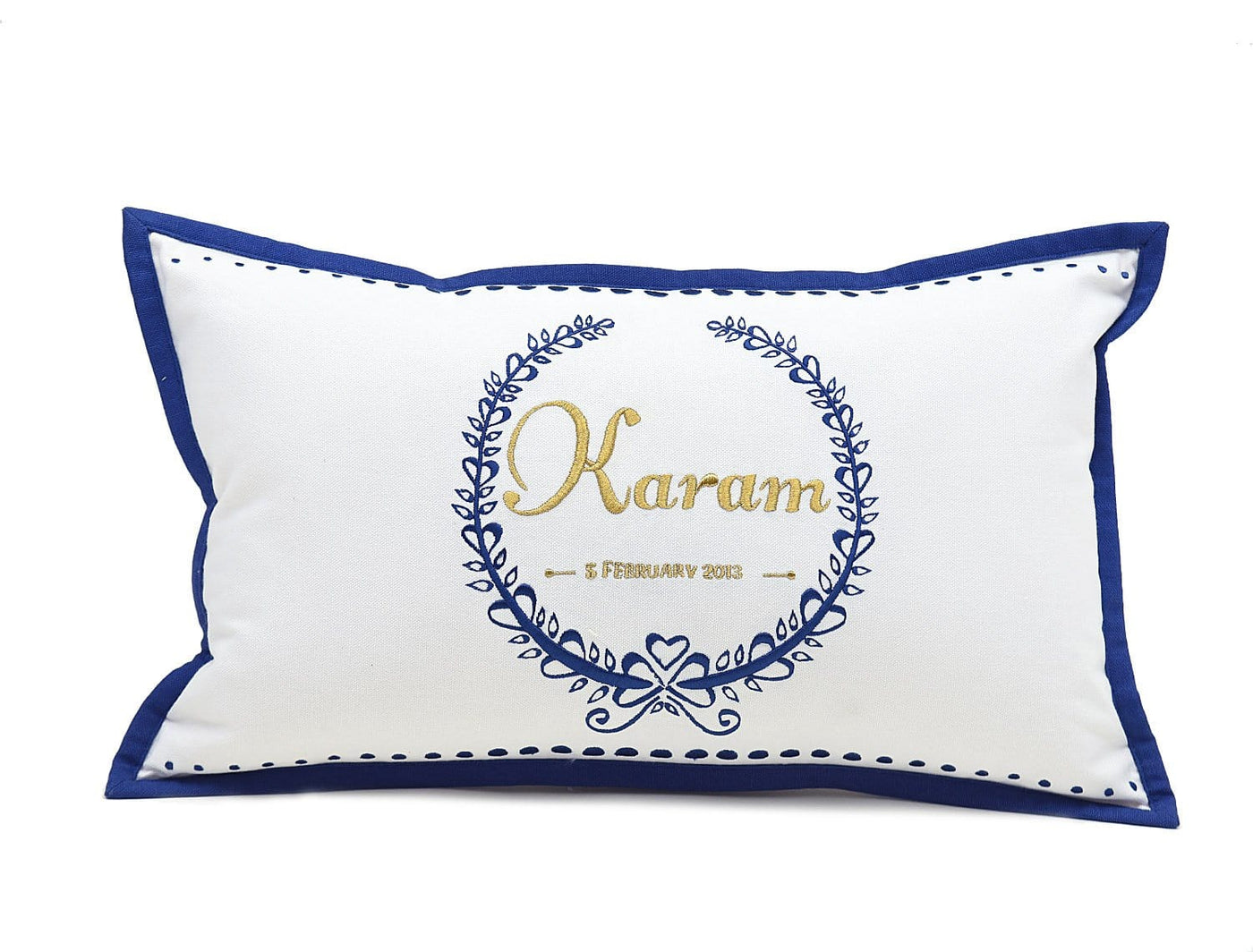 The Christen Cushion - Navy *NEW* - Embroidered decorative cushion - Baby Jalebi