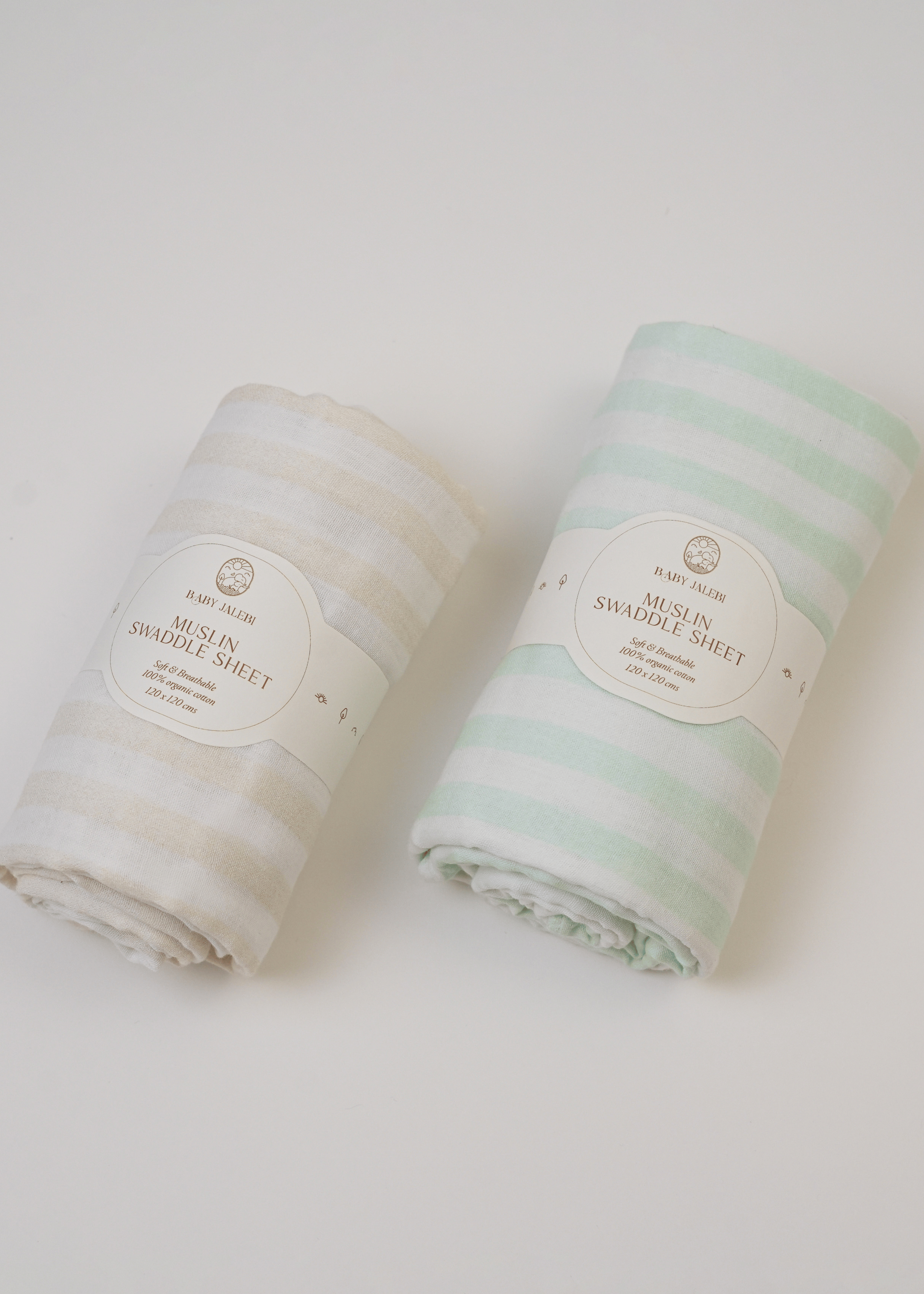 Stripes Organic Muslin Swaddle Set of 2