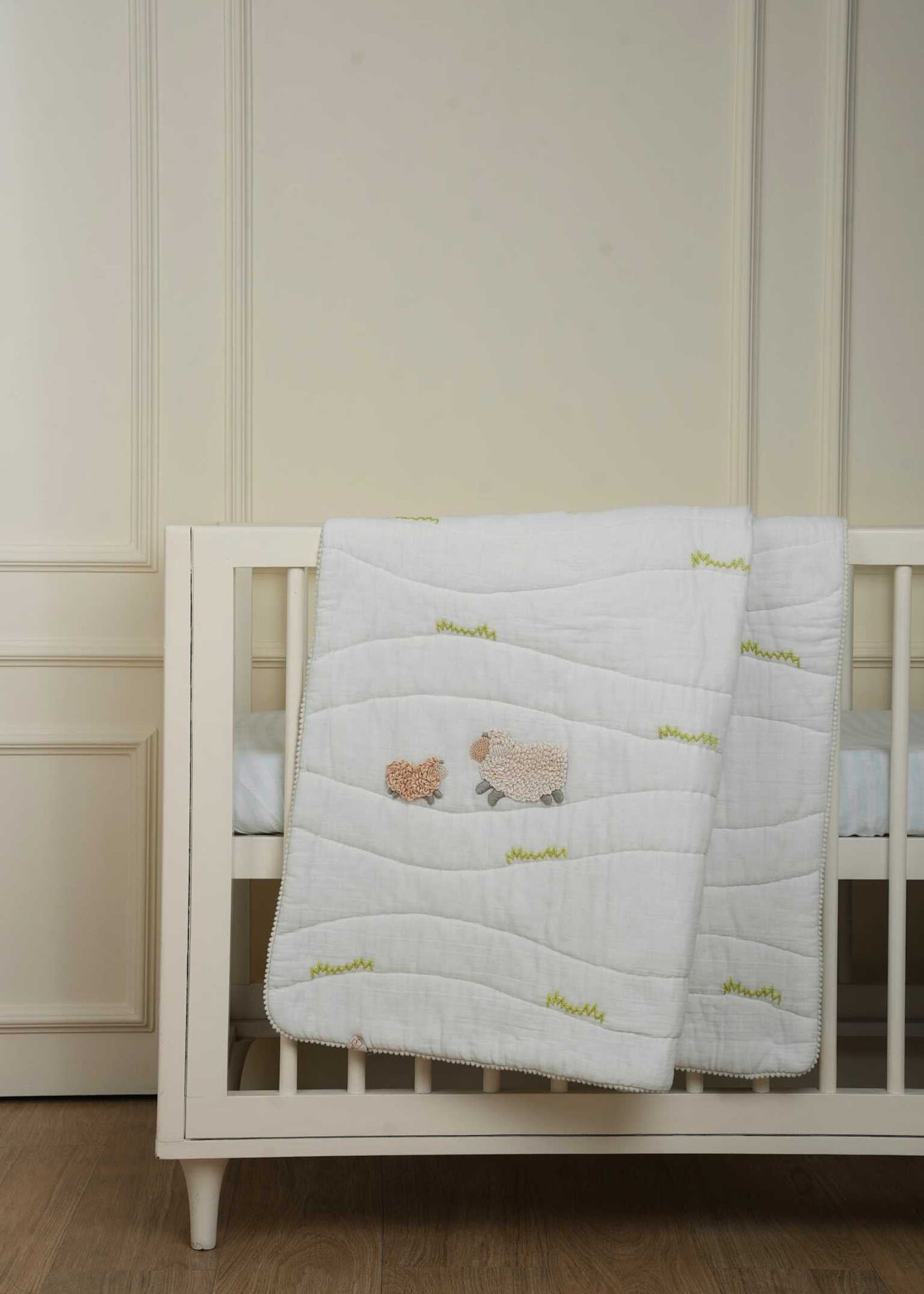 Juego completo de ropa de cama para cuna con protector de ovejas Counting Sheep