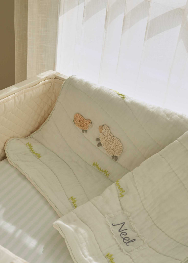 Полный комплект постельного белья для кроватки Counting Sheep с бампером